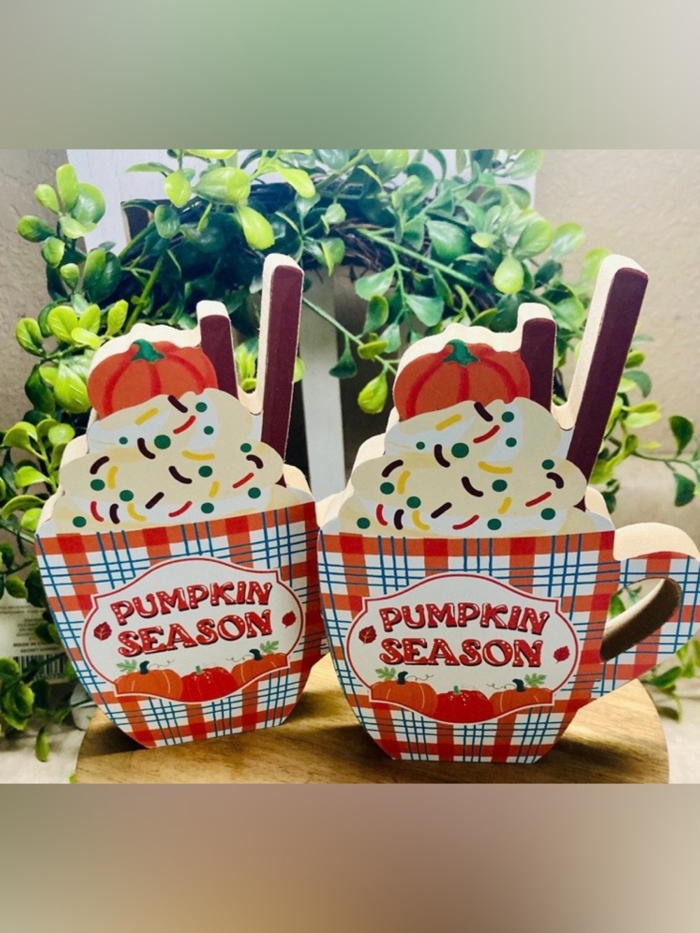 Pumpkin Spice Season Decorative Sign - Orange & Cream Fall Seasonal